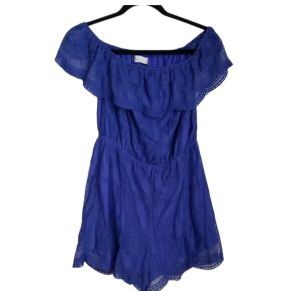 altar'd state lace romper size small‎ Purple Blue Boho Off Shoulder - Picture 1 of 12